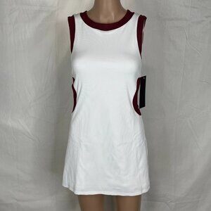 Michi Women's Aperture Tennis Ribbed Dress, NWT Size XS - White/Red